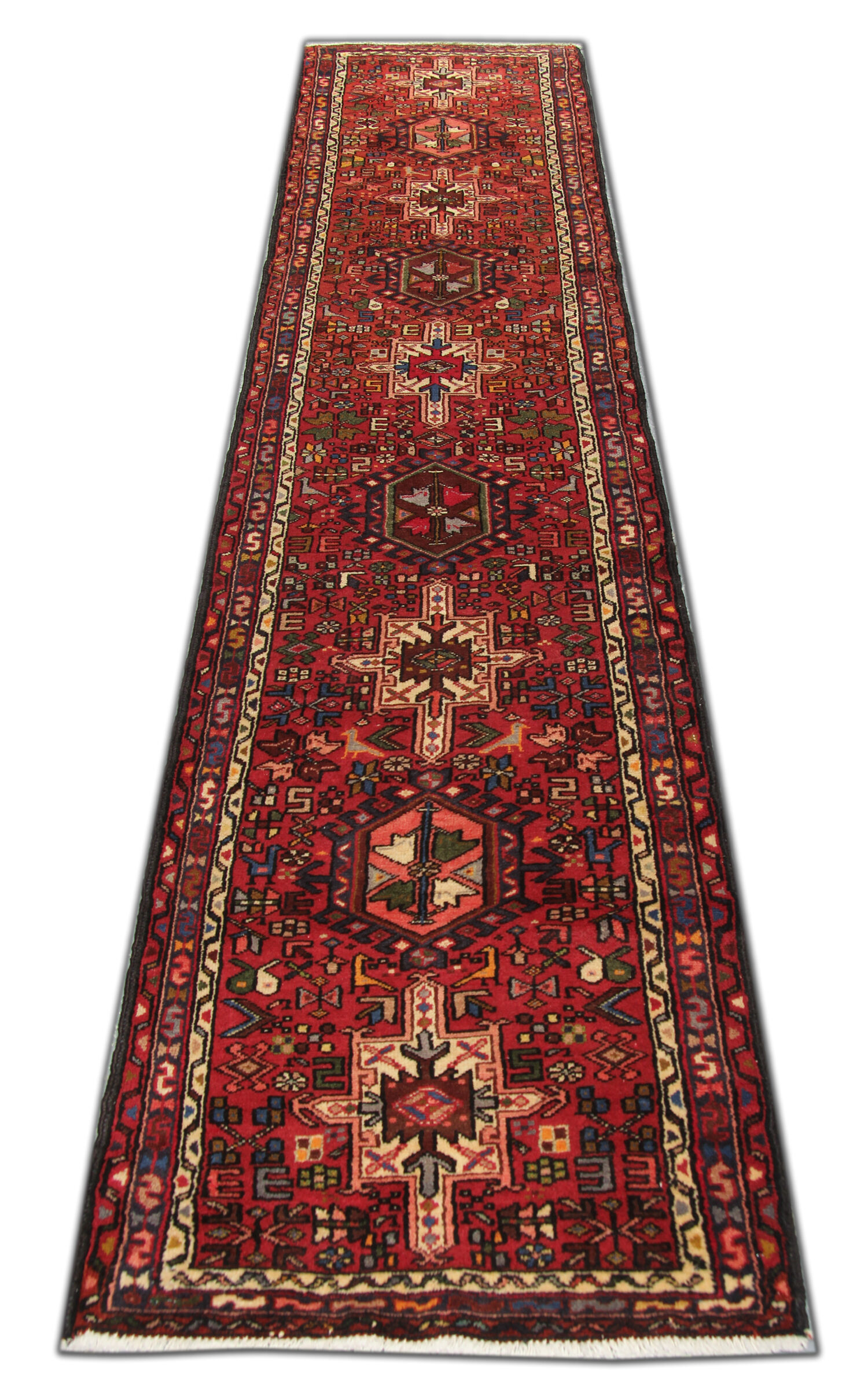 Persian Gharajeh runner rug 75x370cm