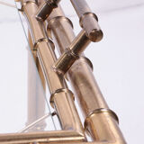 Bar trolley made of metal with bamboo motif with removable tray, 1970s