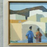 Stig Wernheden, Scandinavian Modern Landscape, 1960s, Oil on Canvas, Framed