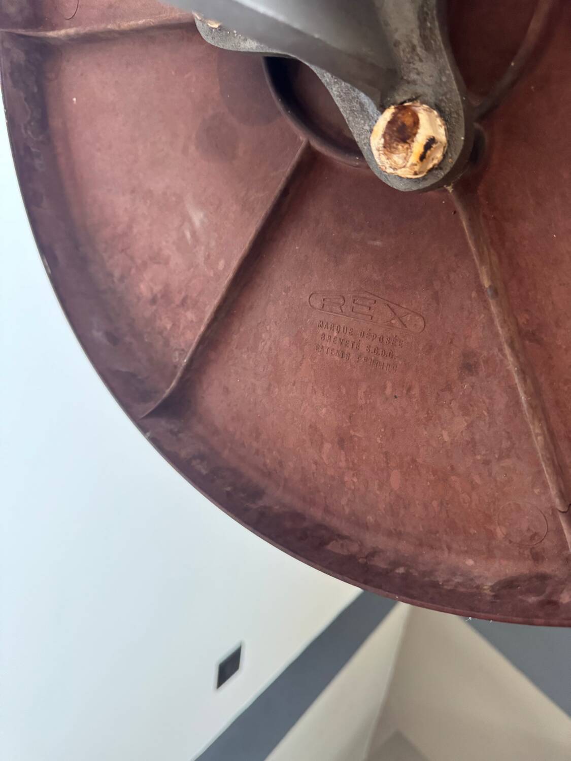 Rare Louis Vuitton cast iron bistro table with a bakelite top.