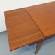 Vintage Scandinavian 50s 60s teak dining table with extension