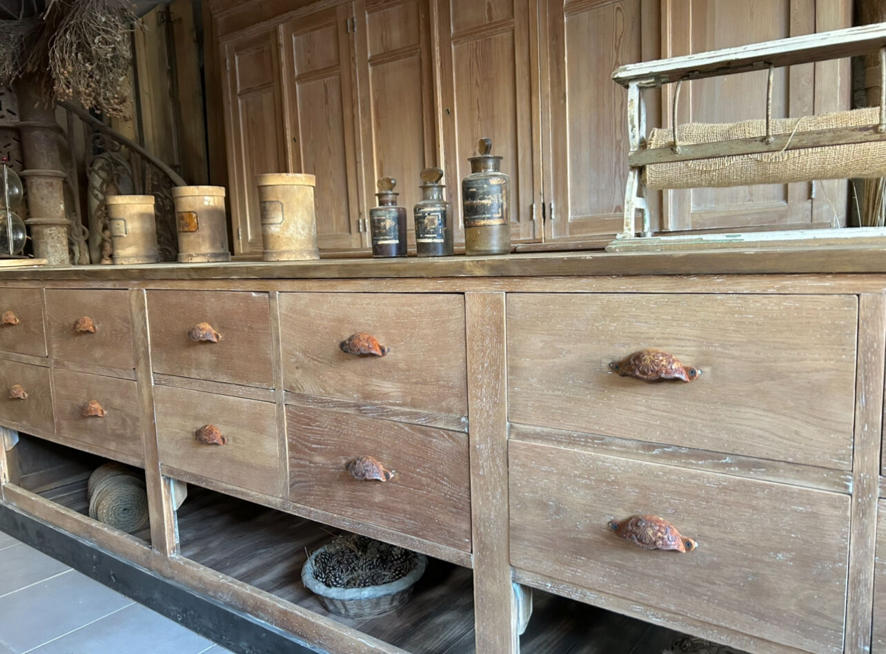 Large antique sideboard with 12 drawers