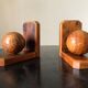 Paire de serre-livre boule en bois