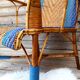 Fauteuil en rotin bicolore