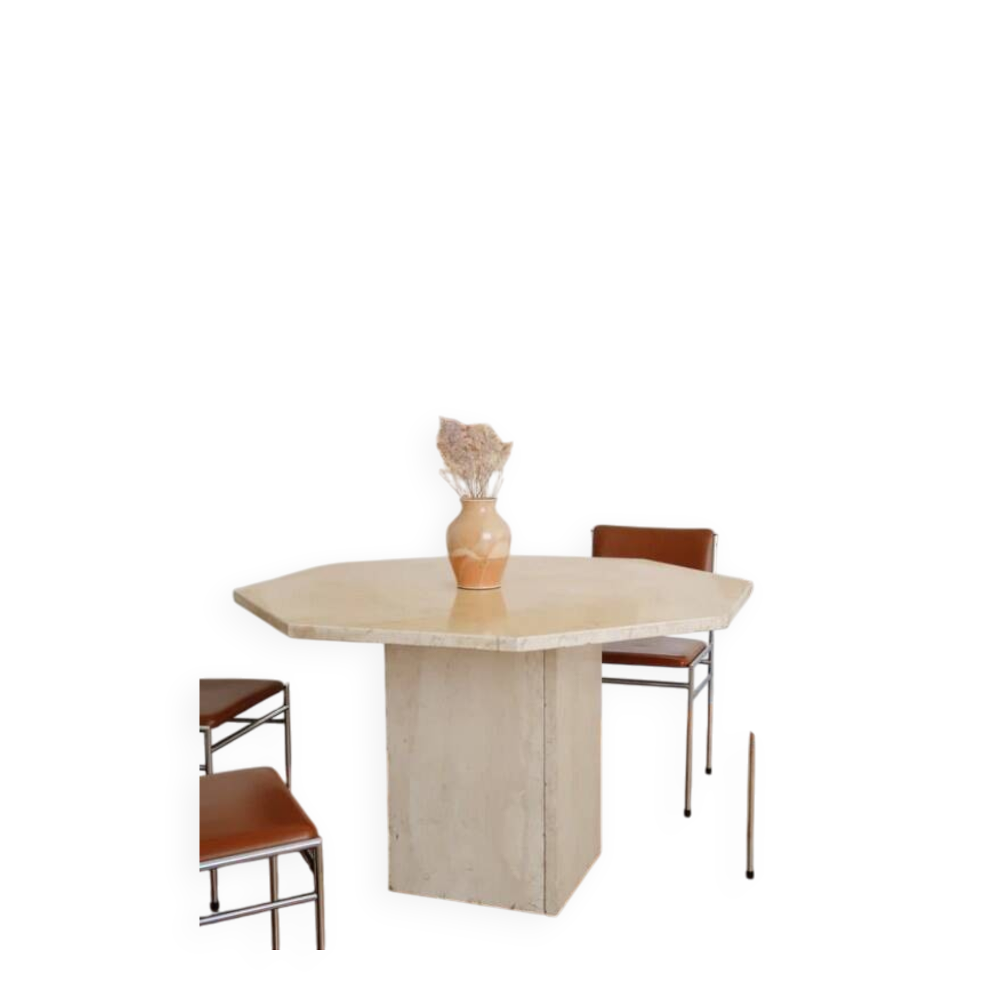 Dining table in travertine, 1970