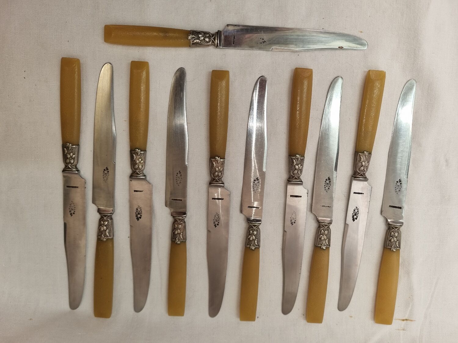 Couteaux corne et argent, début XXéme