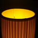 Living room mood lamp, silver metal base, wooden base, pleated lampshade