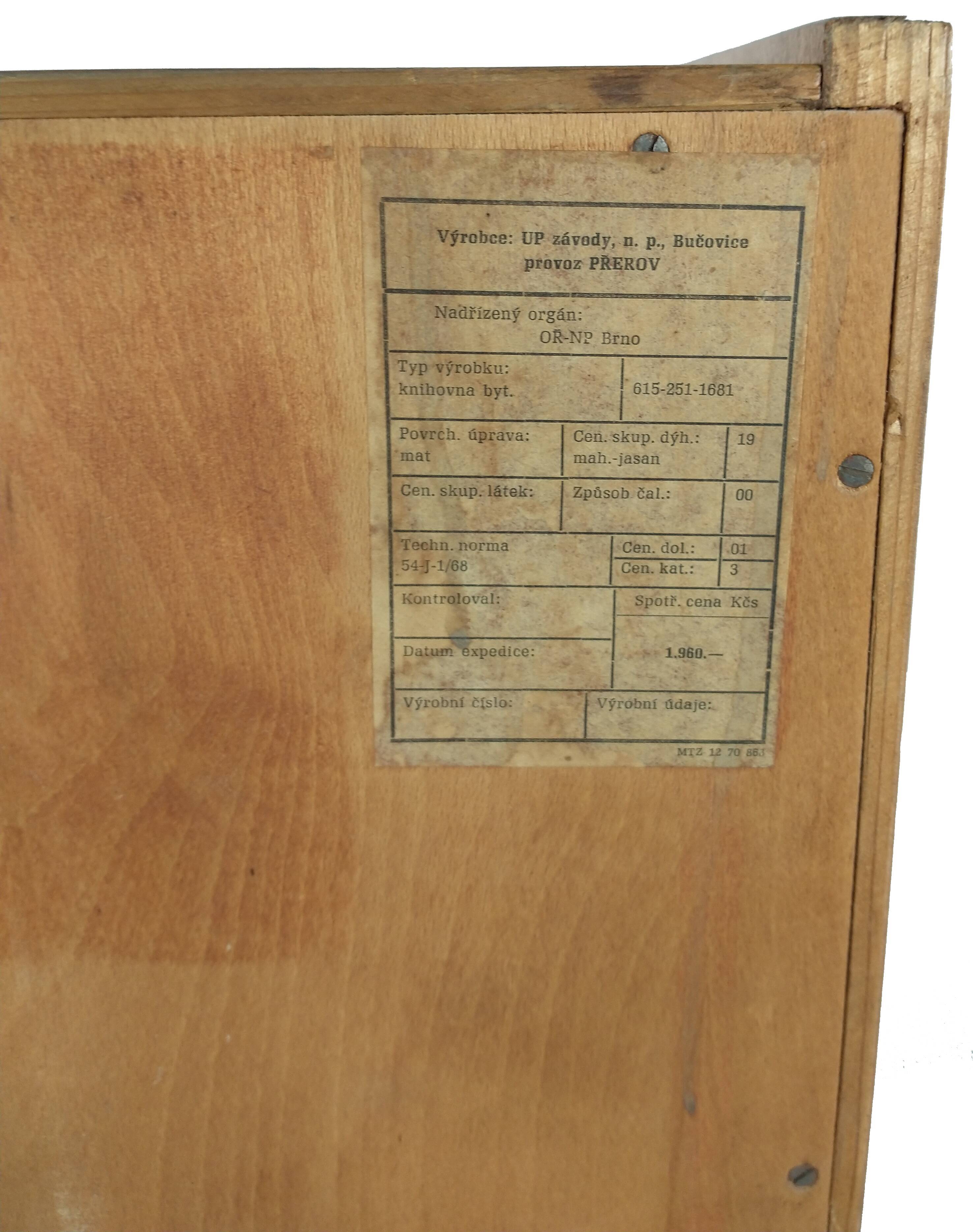 Bookcase by Frantisek Mezuláník for Up Závody, 1970s
