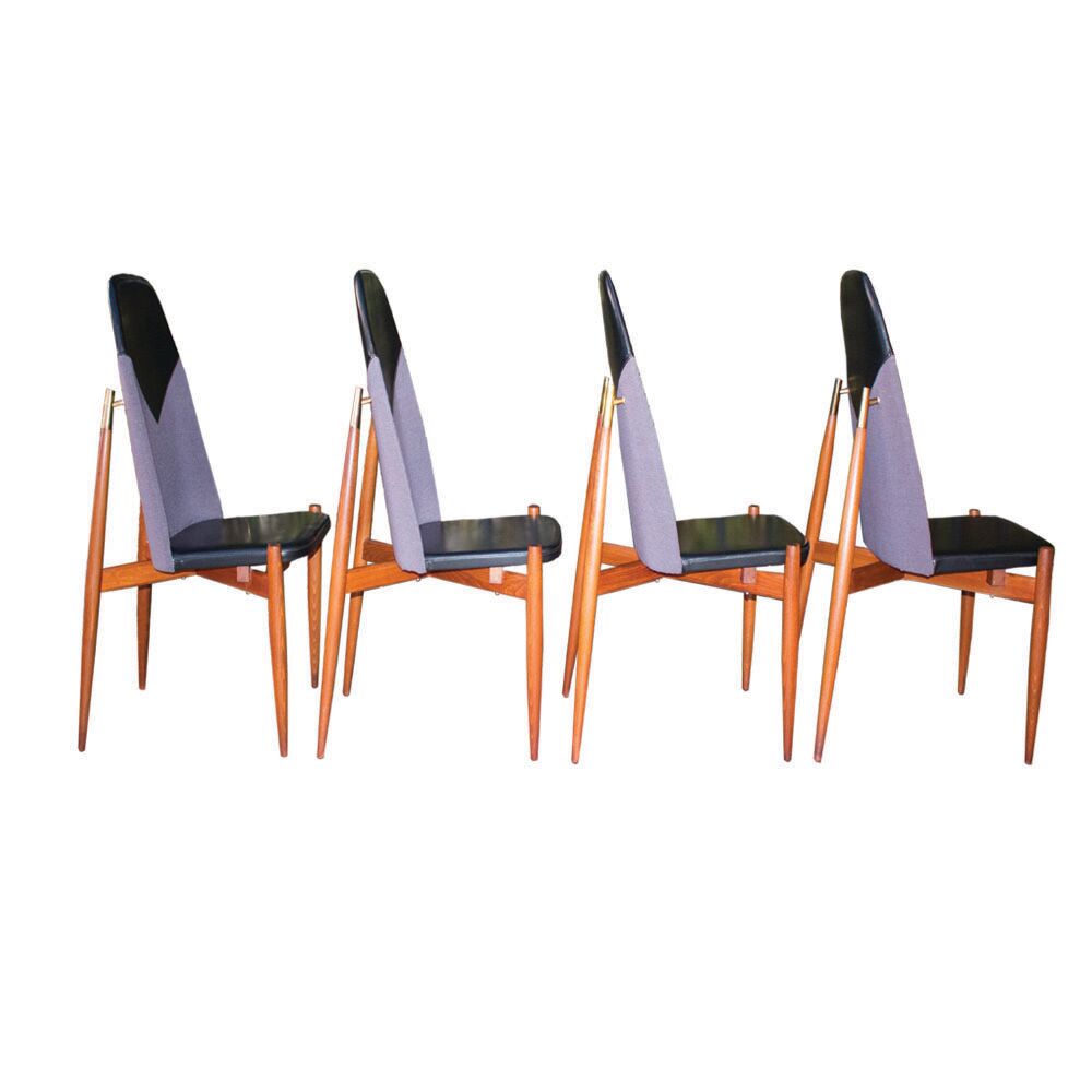 Rare dining chairs by Miroslav Navratil, made in former Czechoslovakia, 1960s, set of 4