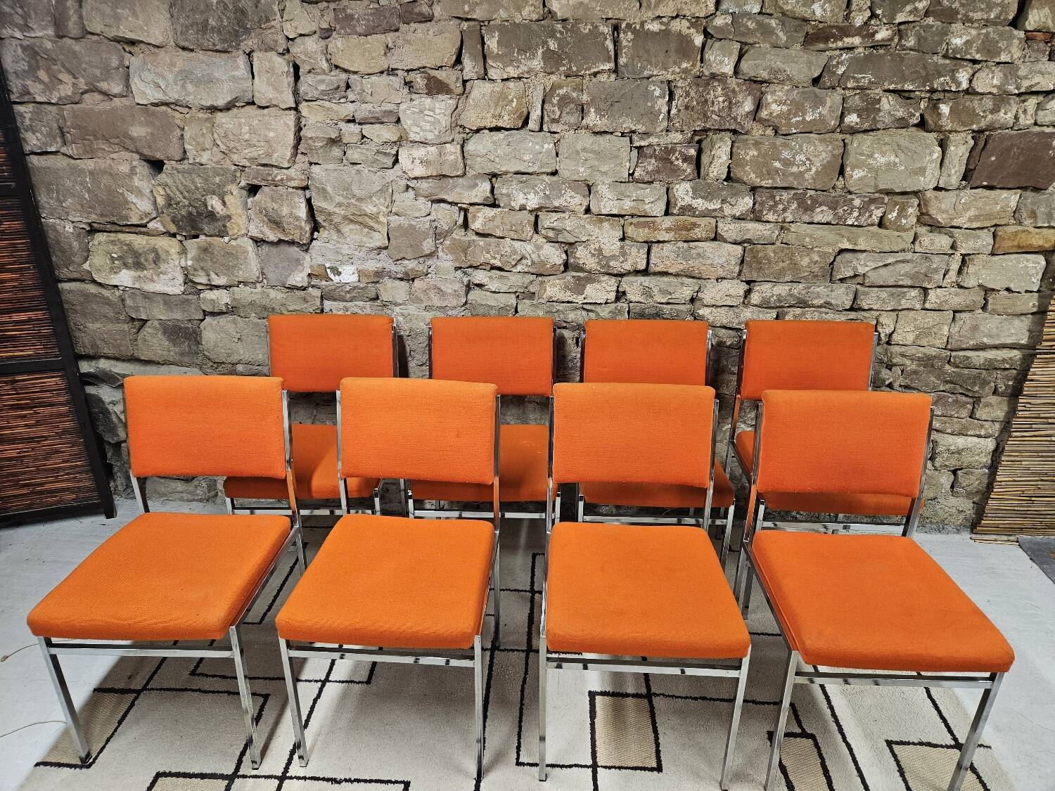 Lot de 8 chaises fauteuil 1970"