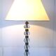 Art deco floor lamp in oak and glass