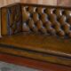 Restored and hand-dyed leather Chesterfield sofa