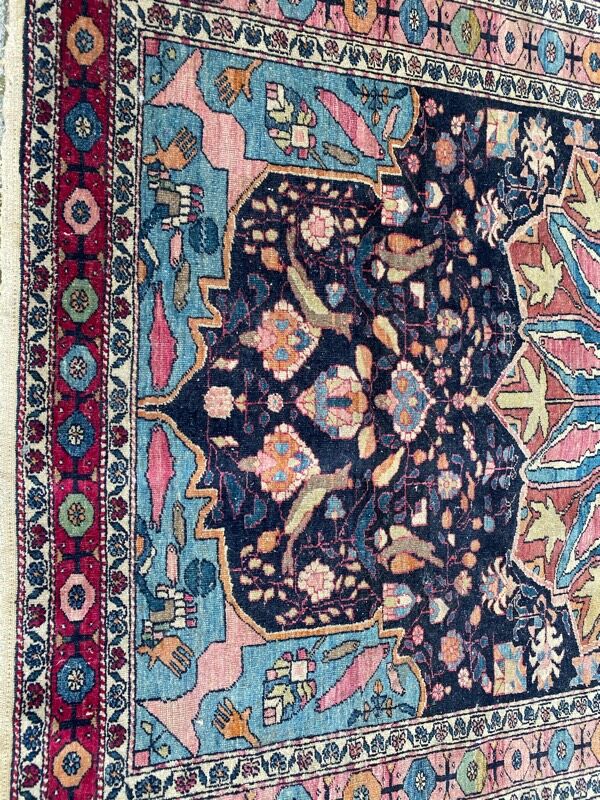 Ancient Persian carpet yazd 126x196 cm