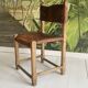Chaise artisanale hongroise unique en chêne et cuir