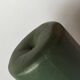 Pouf vintage rond en Skaï vert