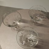 Series of 3 champagne glasses