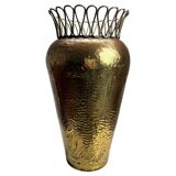 Mid-Century Hammered Brass Umbrella Stand in the style of Gio Ponti, 1950s