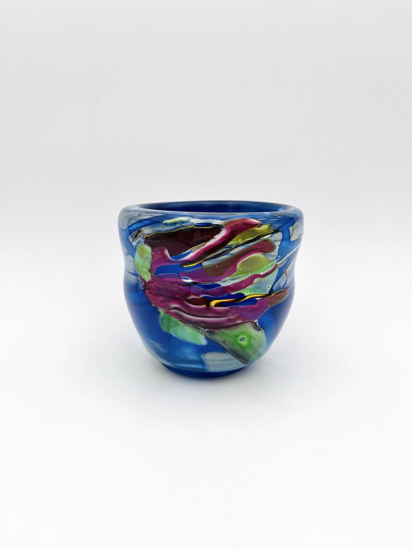 Vase Art Glass Signed Patrick Lepage 2002 - Blown Glass Fuming Oxides