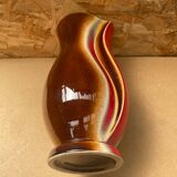 Antique verceram ceramic vase brown red beige vintage