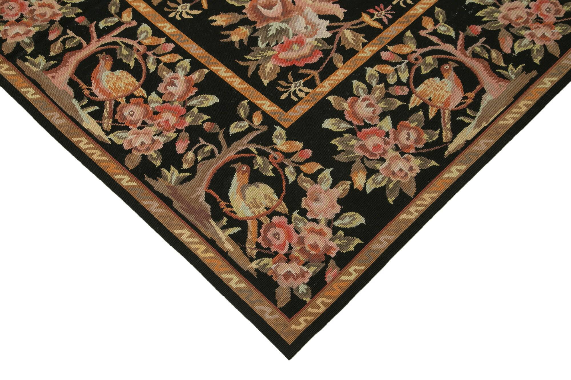 Handmade Vintage Flatweave Needlepoint Kilim 183 cm x 274 cm