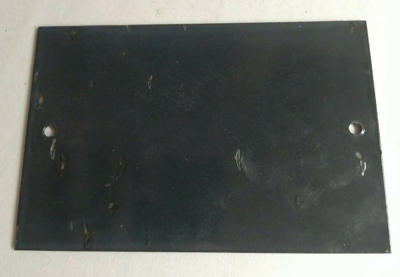 Blue and white enamel plate number 5