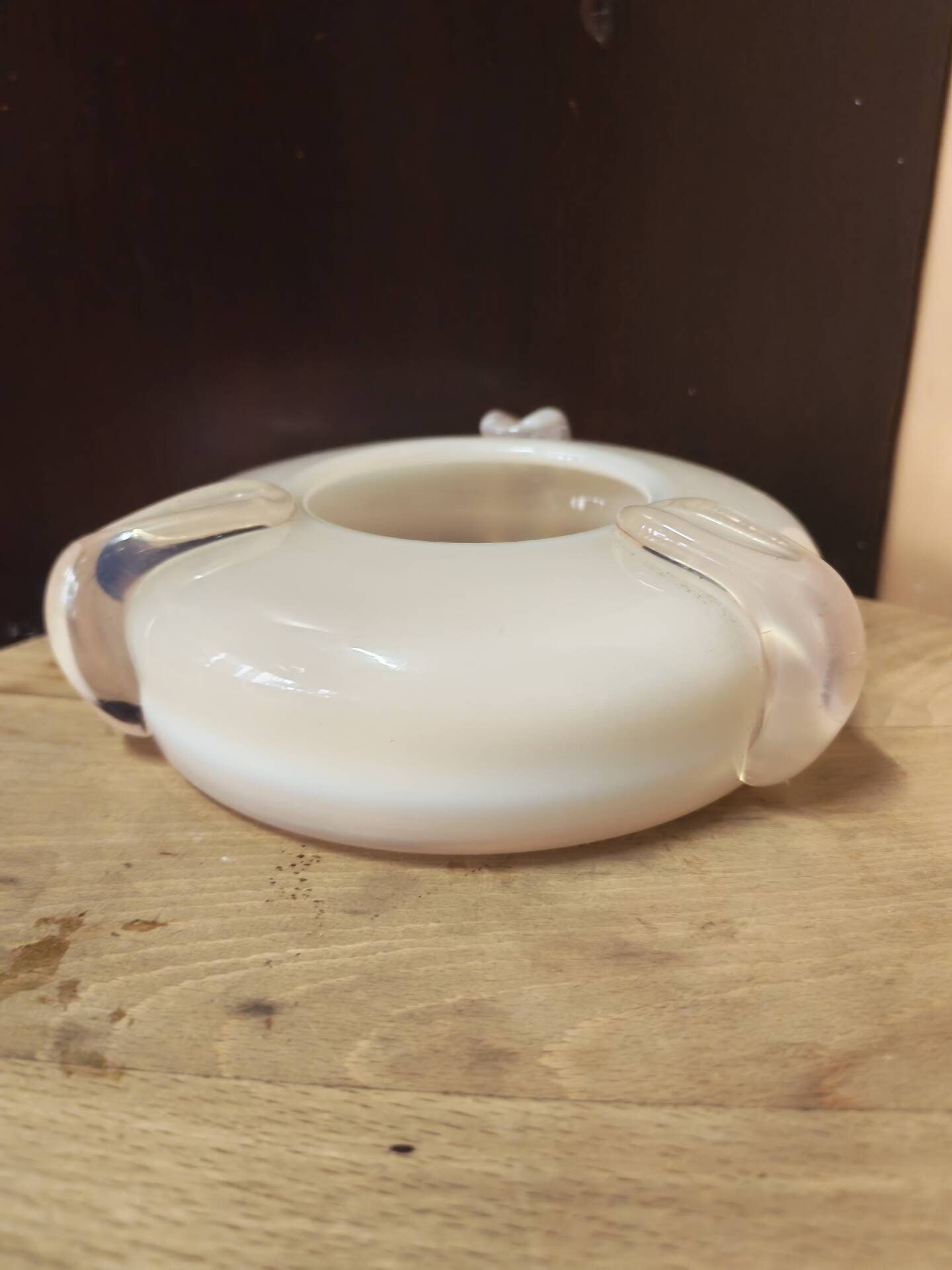 Opaline glass ashtray and pocket tray Poland 1970