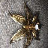 Vintage gold metal flower wall light