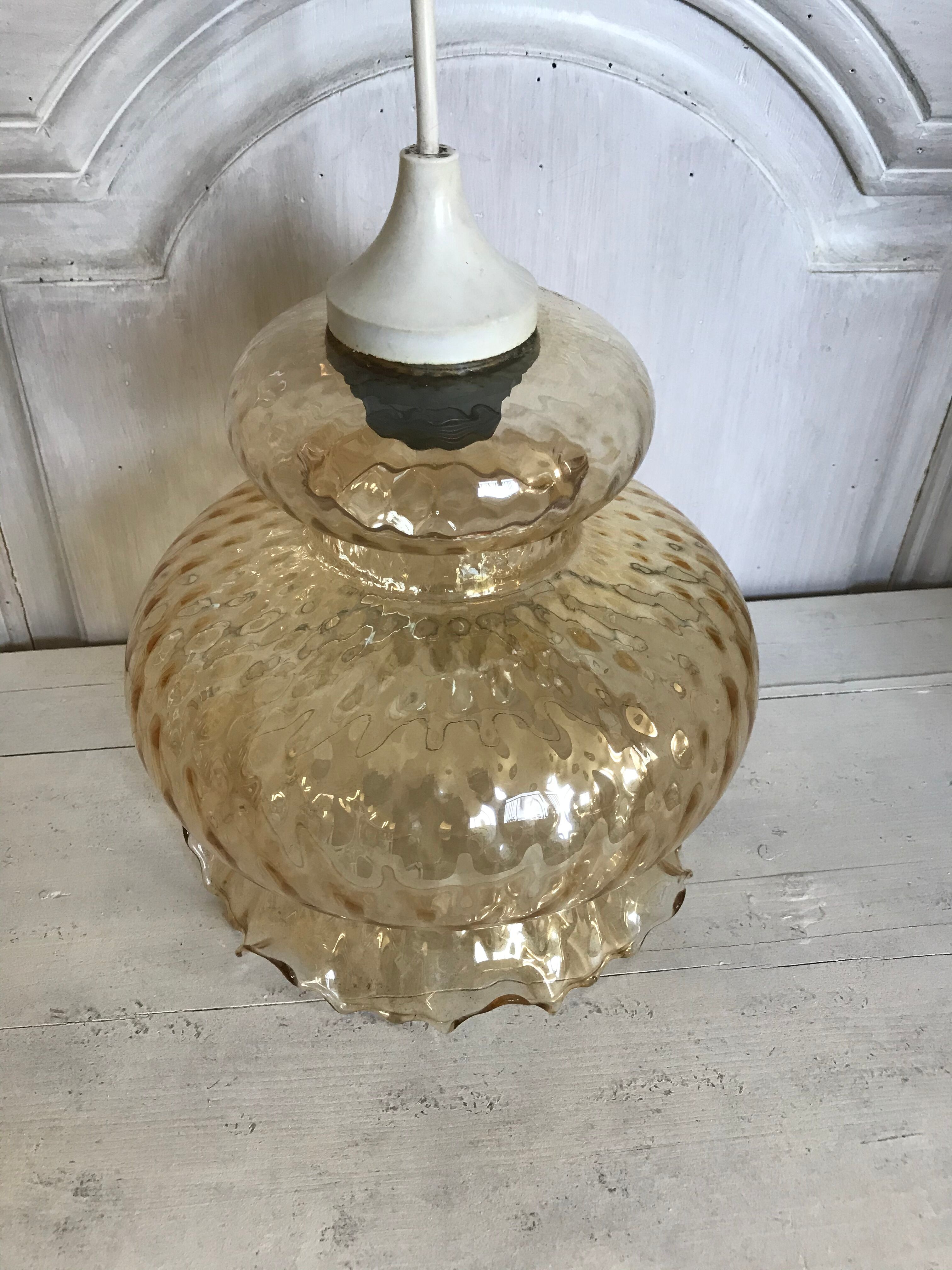 Vintage amber glass hanging