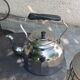 Large kettle, in chrome copper, menesa, vintage and collector's black bakelite handle