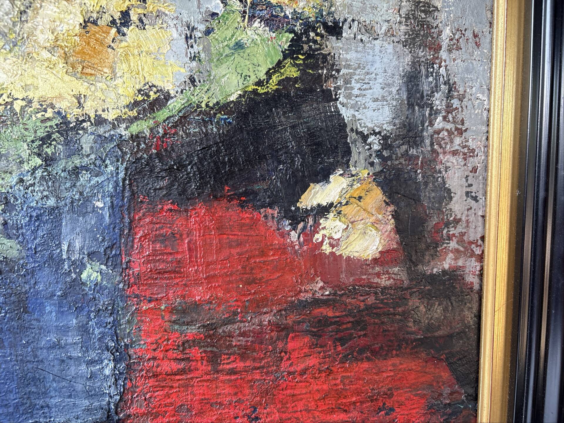 Signed painting by Idka Cohen, oil on canvas, still life with flowers, year