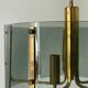 Grey glass chandelier with a brass body, 1960, Italy