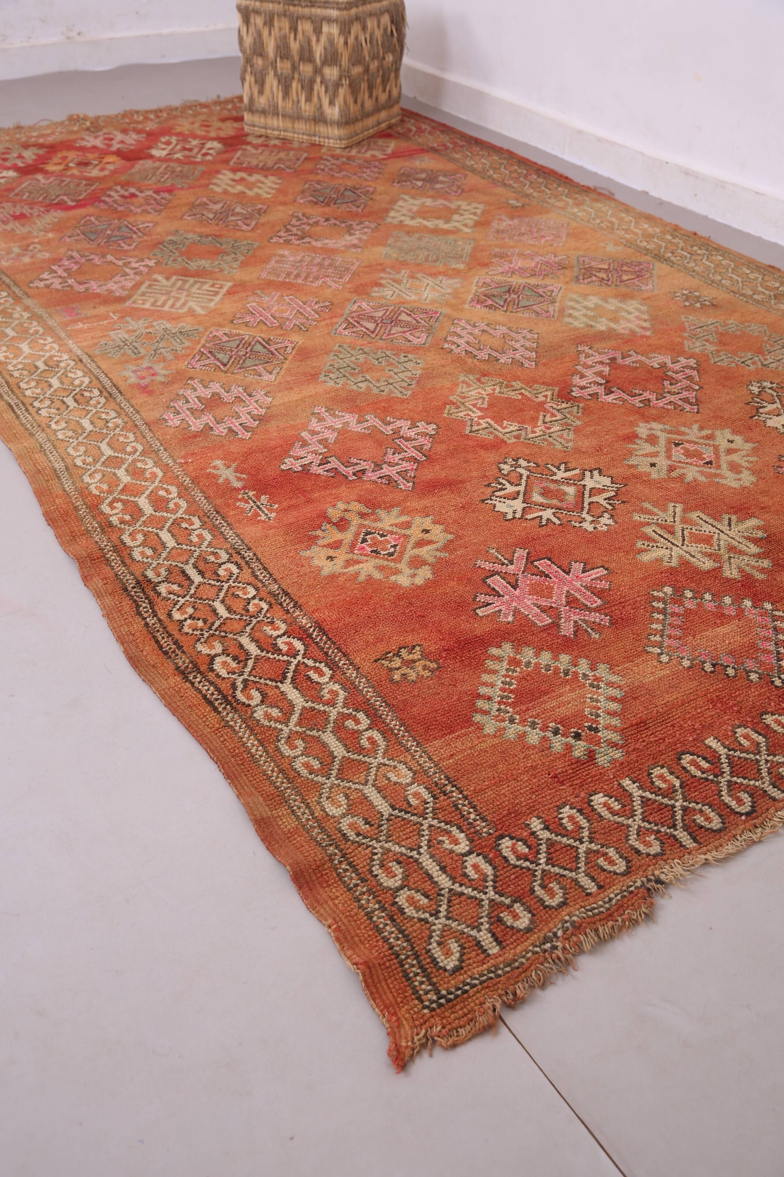 Vintage Moroccan Wool Rug 185 x 337 cm - Berber Handmade Rug - Bohemian Rug