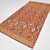 5x10 Red Green Tribal Handmade Vintage Kilim Rug, 165x315Cm