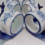 Set of 6 rounds of blue ceramic snail towel