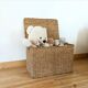 Vintage woven wicker trunk