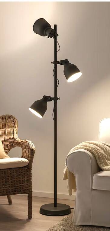 Large Floor Lamp Living Room Light Model with 3 Independent Spotlights Industrial Style