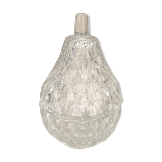 Pear sugar bowl in cut glass