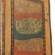 Antique Rustic Farmhouse Folk Art Painted Bridal Cabinet 1822