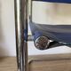 Office chair in blue imitation leather and chrome metal, Matteo Grassi style