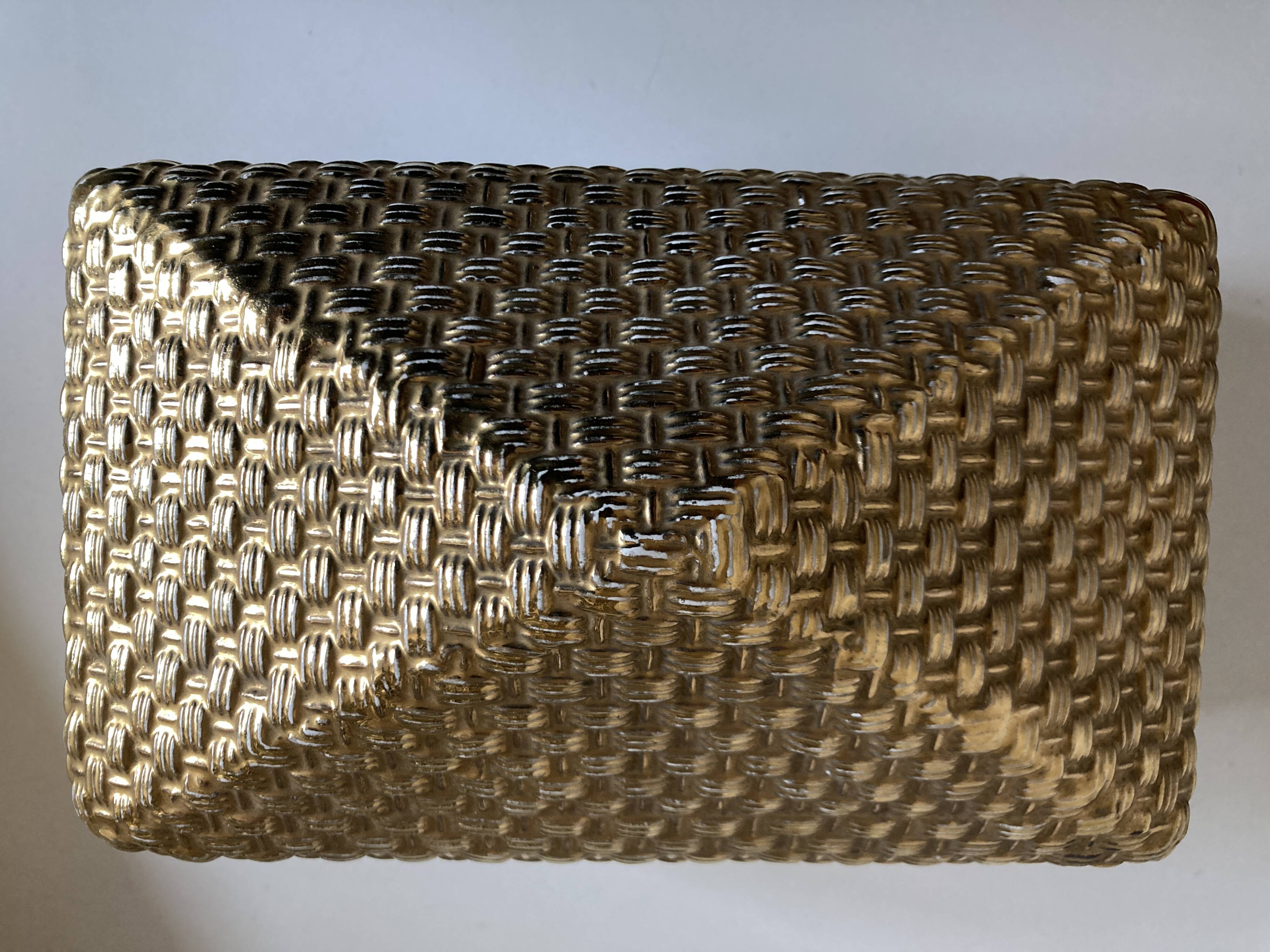 Boite pyramide céramique dorée 1960 travail italien dlg Fornasetti Ponti