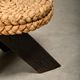 Fireplace Stool in Oak and Straw, France 1950s