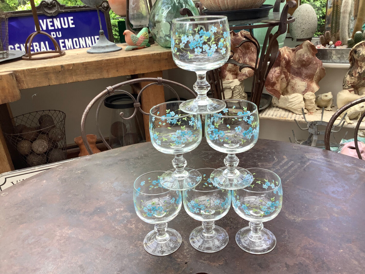 Forget-me-not stemware 1970