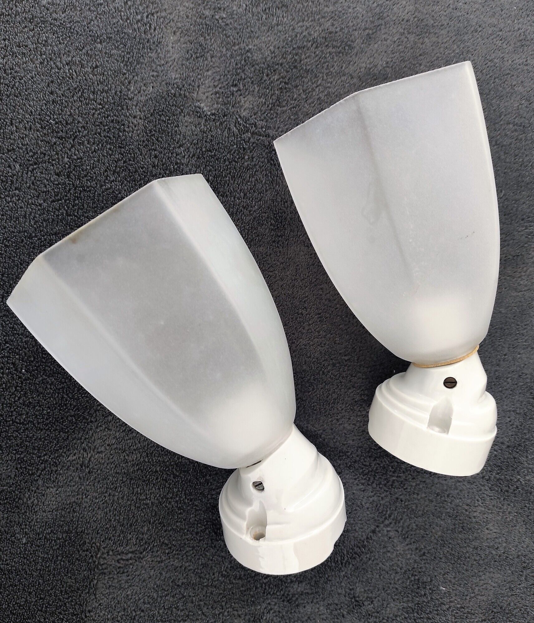 Pair of porcelain and ancient opaline sconces circa 1900/1930