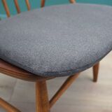 Chaise en hêtre, design danois, années 1960, designer : Illum Wikkelsø, fabrication : Niels Eilersen
