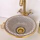 Moroccan ceramic Sink 100% handcrafted with Gold Brass