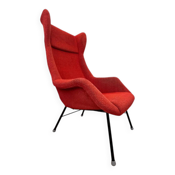 Original design fiberglass wing chair by Miroslav Navratil, 1970s