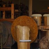 Fauteuil Brutaliste en Tronc en Pin Massif & Bouclé, Moderne du Milieu du Siècle Suédois, Années 1970