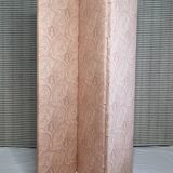 Paravent en bois et tissu, rose poudré, trois panneaux, 150 cm