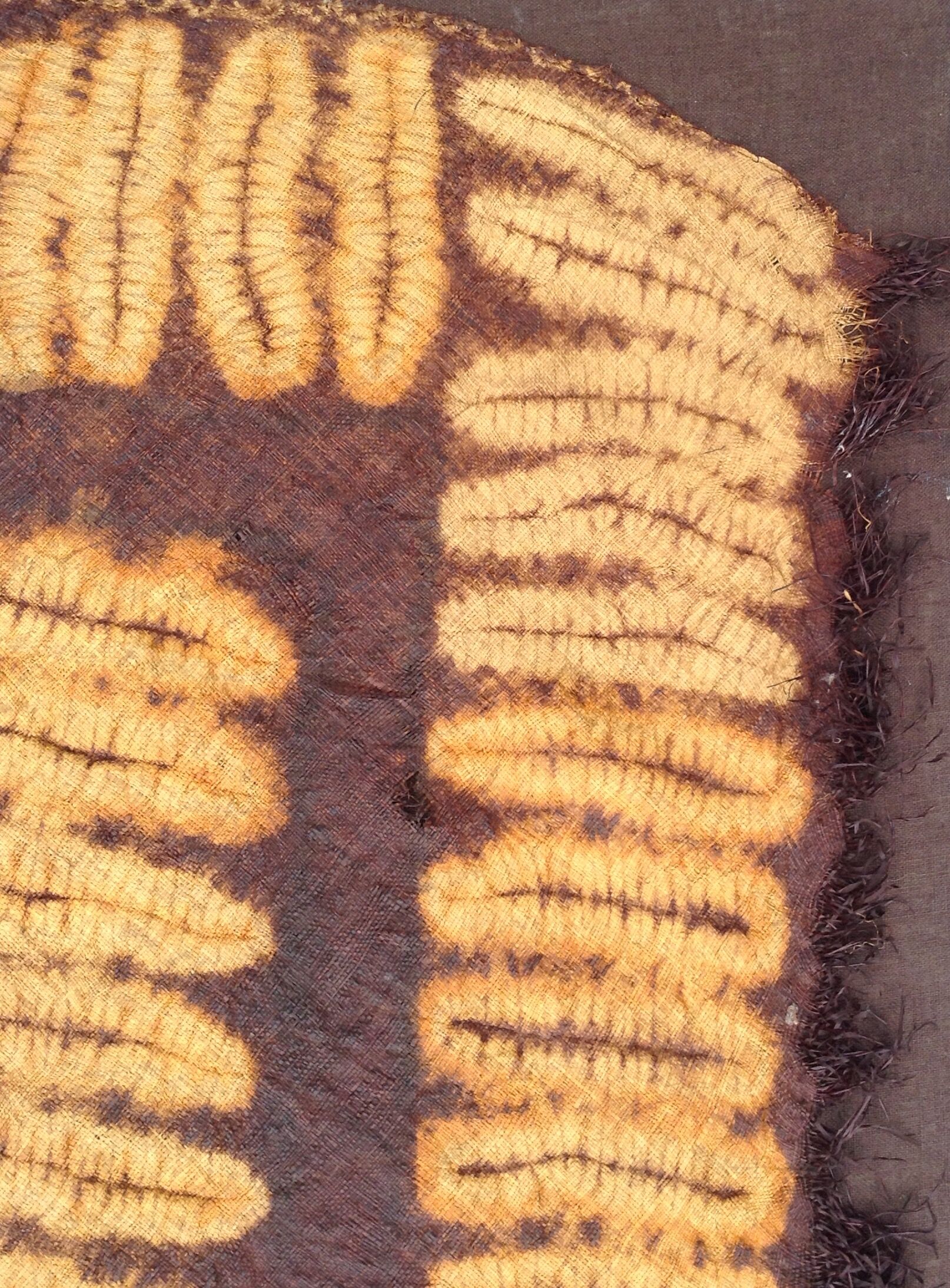 Stunning Large Vintage Dida Raffia Kerchief. Cote D'Ivoire