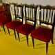 4 CHAIRS Napoleon III, black lacquered, seats Red Velvet